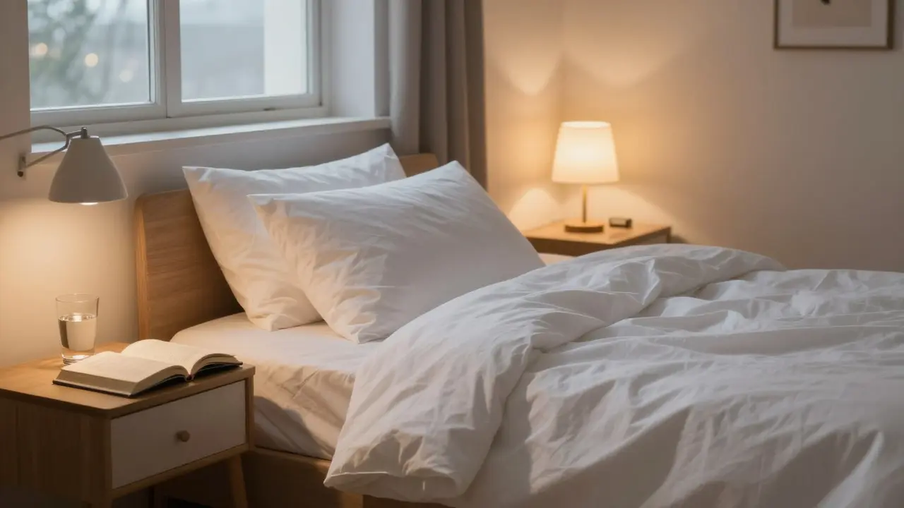 Peaceful, screen-free bedroom setup promoting rest and relaxation